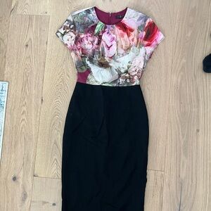 Ted Baker Ceyara Ponte Floral Midi Dress